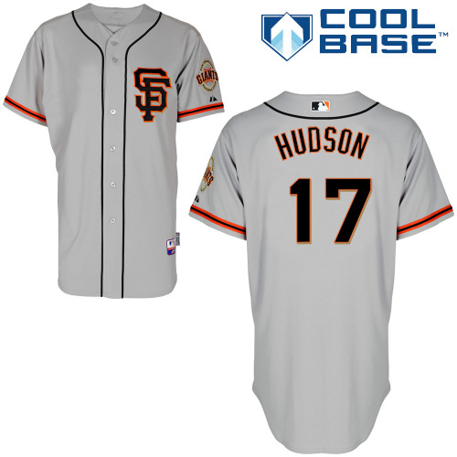 Tim Hudson #17 Youth Baseball Jersey-San Francisco Giants Authentic Road 2 Gray Cool Base MLB Jersey